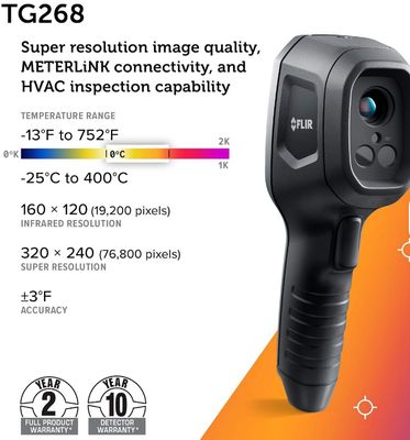 FLIR TG268 Digital Thermal Imaging Camera Plastic HVAC Temperature Instrument Built-in Frequency for Electrical ODM Battery