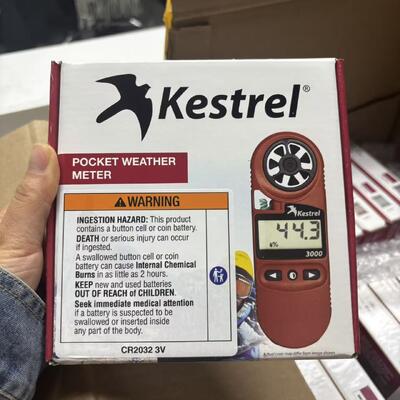 Original Kestrel 3000 Portable Anemometer with Reflective 3½ Digit LCD 9mm Digit Height and 1 Second Update Weather Meter