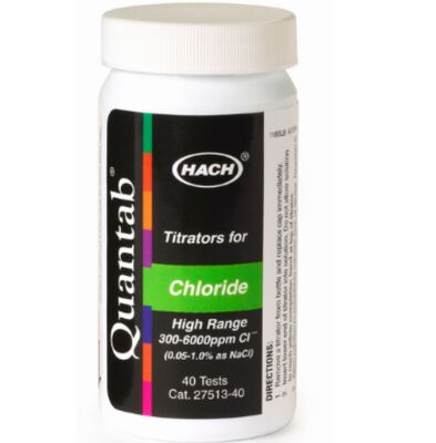 hach Chloride QuanTab สายทดสอบ 30-600 mg/L เลขสินค้า: 2744940