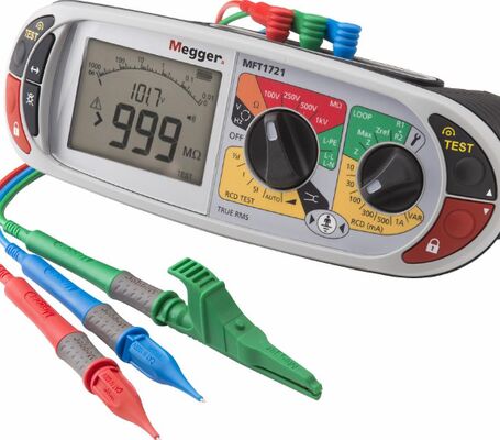 Megger MFT1721 เครื่องทดสอบการติดตั้งมัลติฟังก์ชั่นสำหรับการทดสอบไฟฟ้าที่ครอบคลุม
