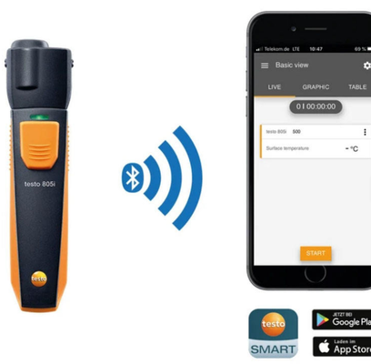 Testo 805i Infrared Thermometer Smart and Wireless Probe