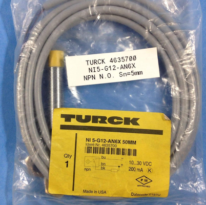 TURCK Inductive Sensor NI5-G12-Y1，Order ID no. 10055,Rated switching distance Sn 5 mm