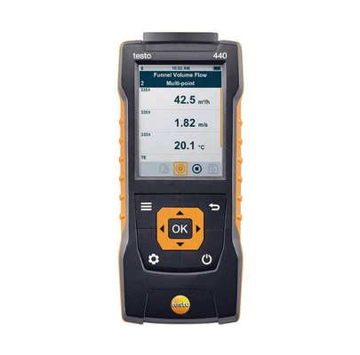 Testo 440 ความแม่นยําสูง ระยะยาวขนาดใหญ่ เครื่องควบคุมอุณหภูมิและความชื้นแบบฉลาด จัดจอดิจิตอล ความละเอียด 0.1C/F 1 ปี